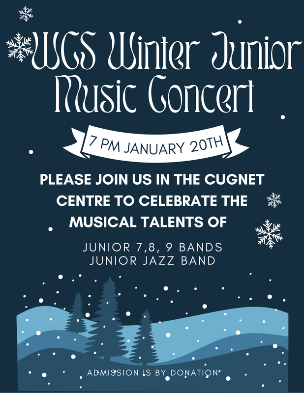 dark winter night background with falling snow and pine trees in shades of blue along the bottom