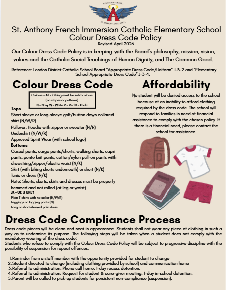 Photo of pdf flyer for uniform policy