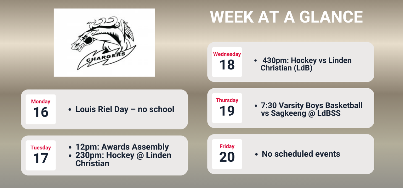Week at a glance, details in calendar