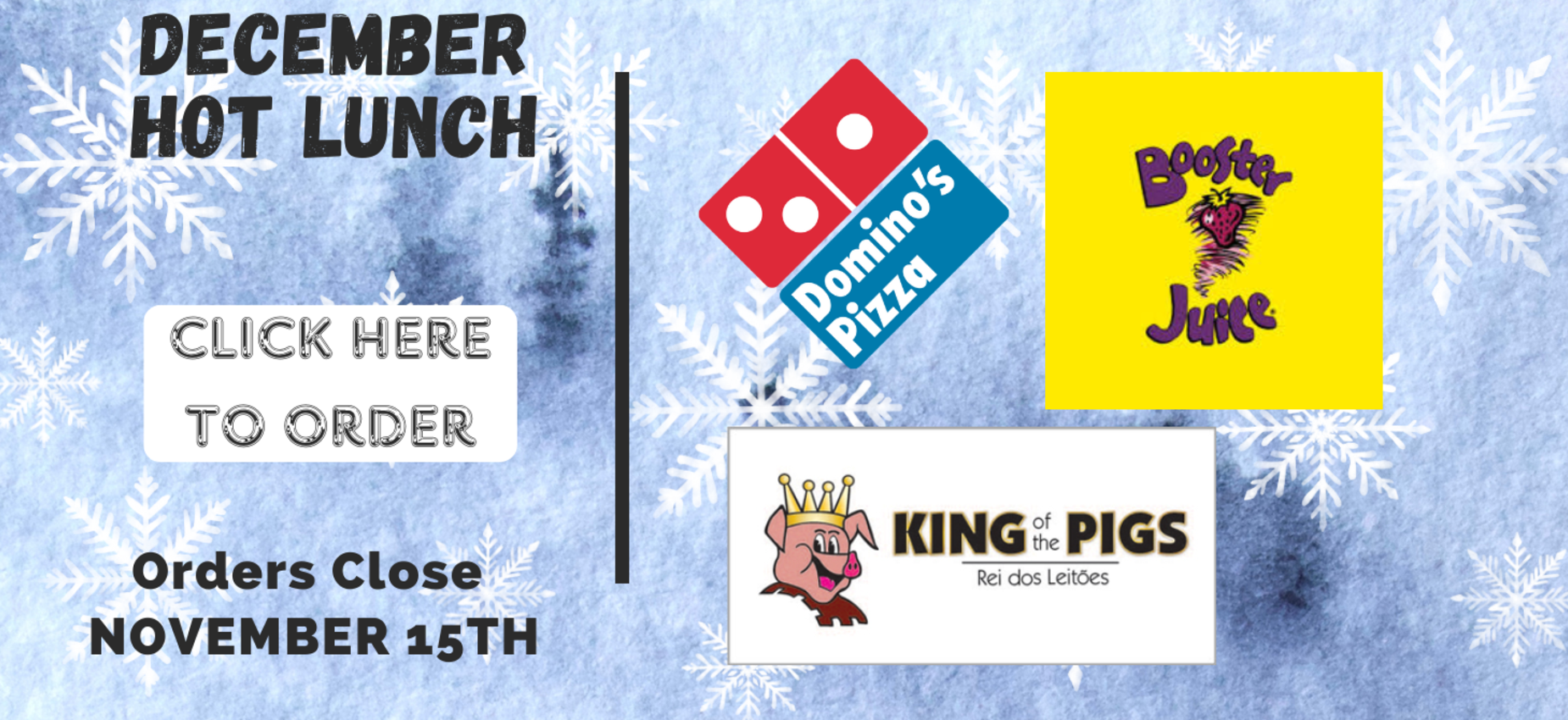 december hot lunch orders