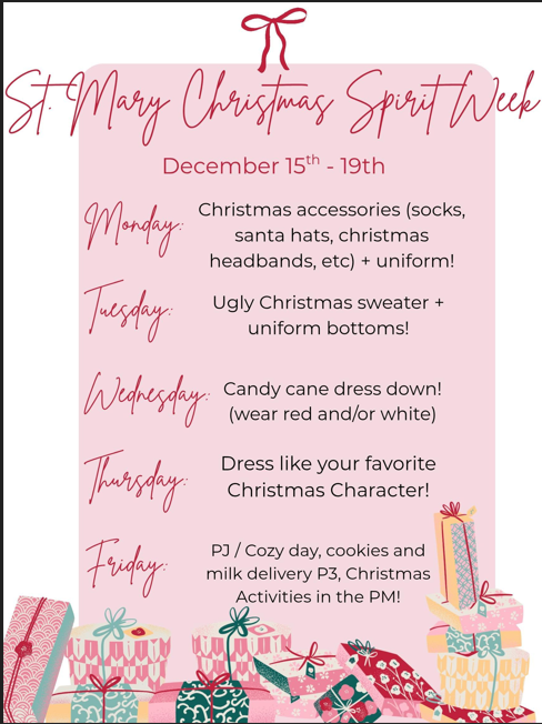 Christmas Spirit Week Dec.15th-19th Featured Photo