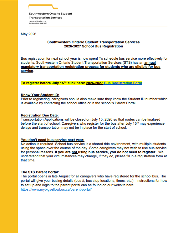 Photo of page 1 bus registration document