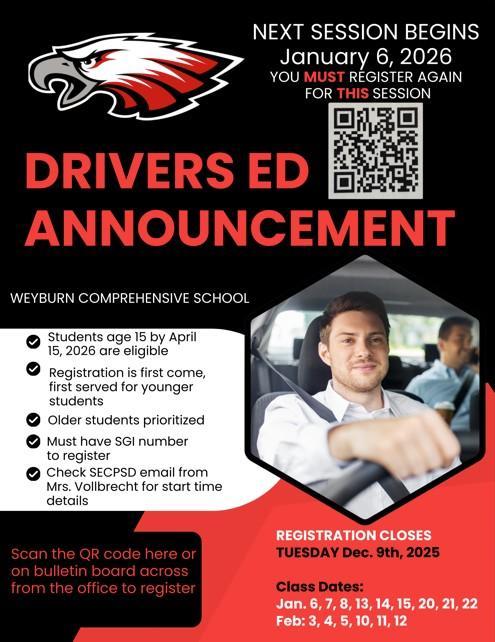 Drivers Ed Announcement Featured Photo