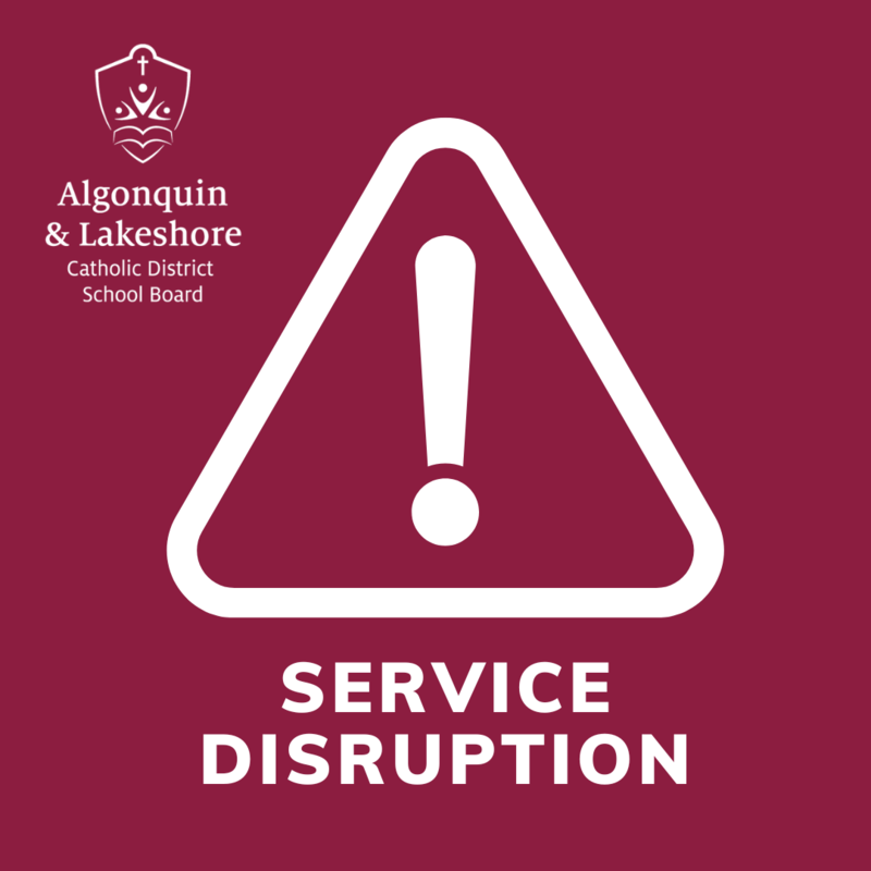 graphic that says service distruption