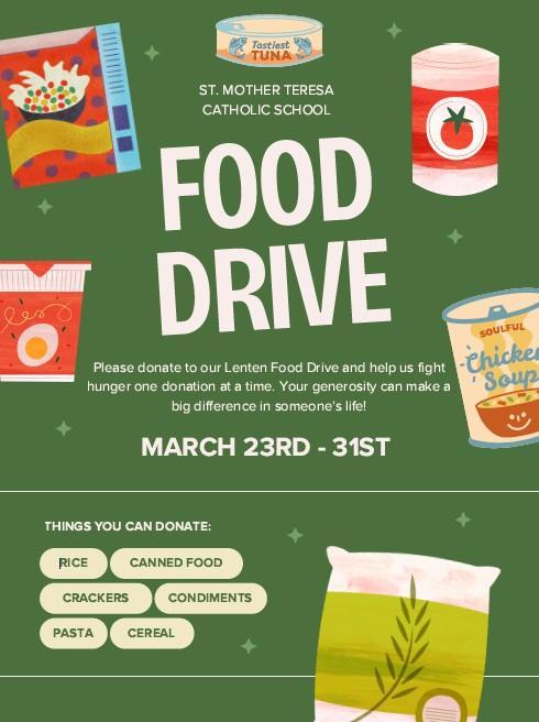 Poster with Food Drive Information