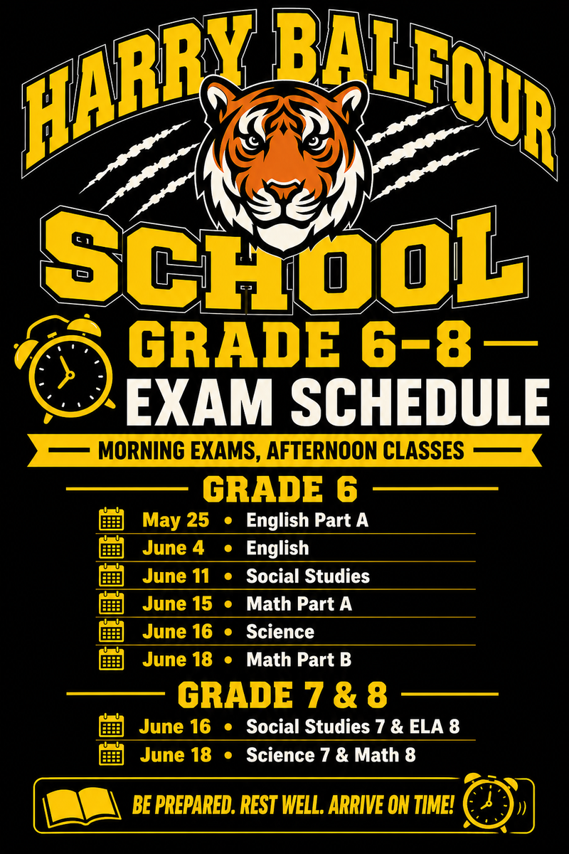 Grade 6-8 Exam Schedule Featured Photo
