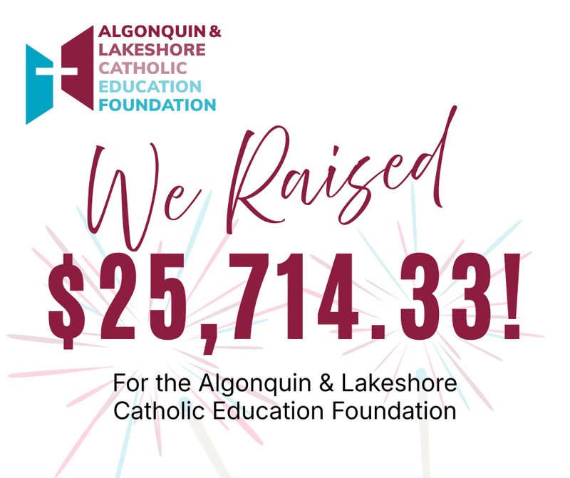 Graphic that says, "we raised $25,714.33".