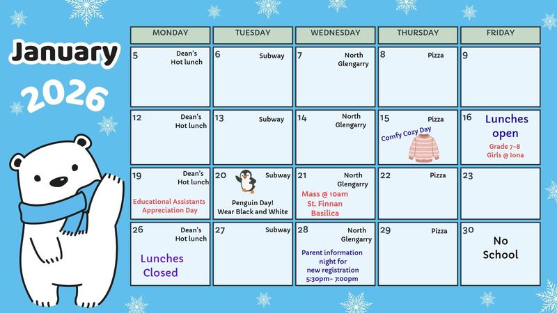 January 2026 Calendar