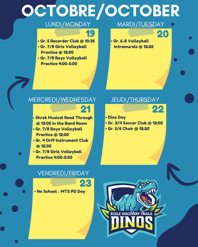 Weekly Activities List