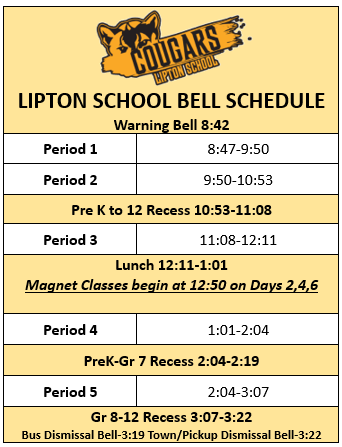 2025/2026 Bell Schedule
