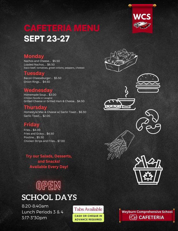 Cafeteria Menu: Sept 23-27