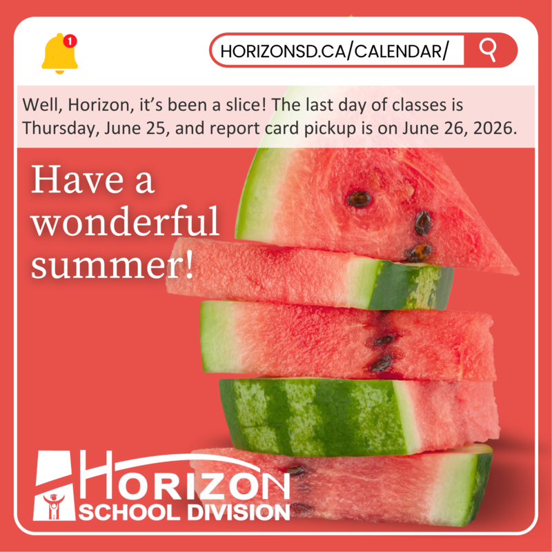 A stack of freshly sliced watermelon pieces is set against a red background, symbolizing summer. Overlaid text playfully states, 