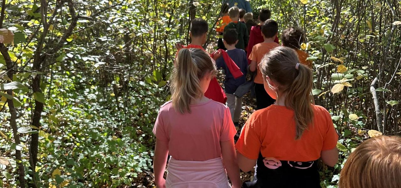 Trail walk at Ginew Healing Lodge