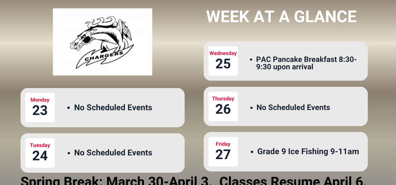Week at a glance, details in calendar