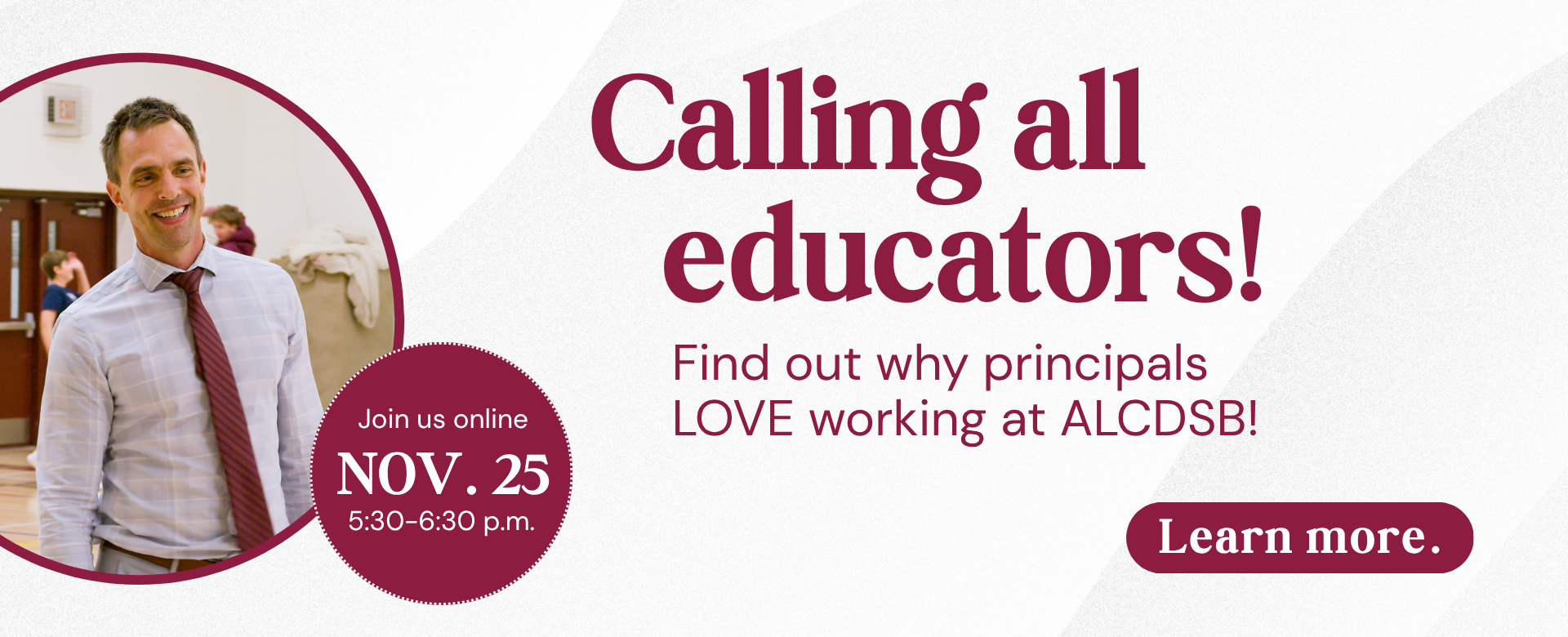 Calling all educators! VP hiring promotional graphic.