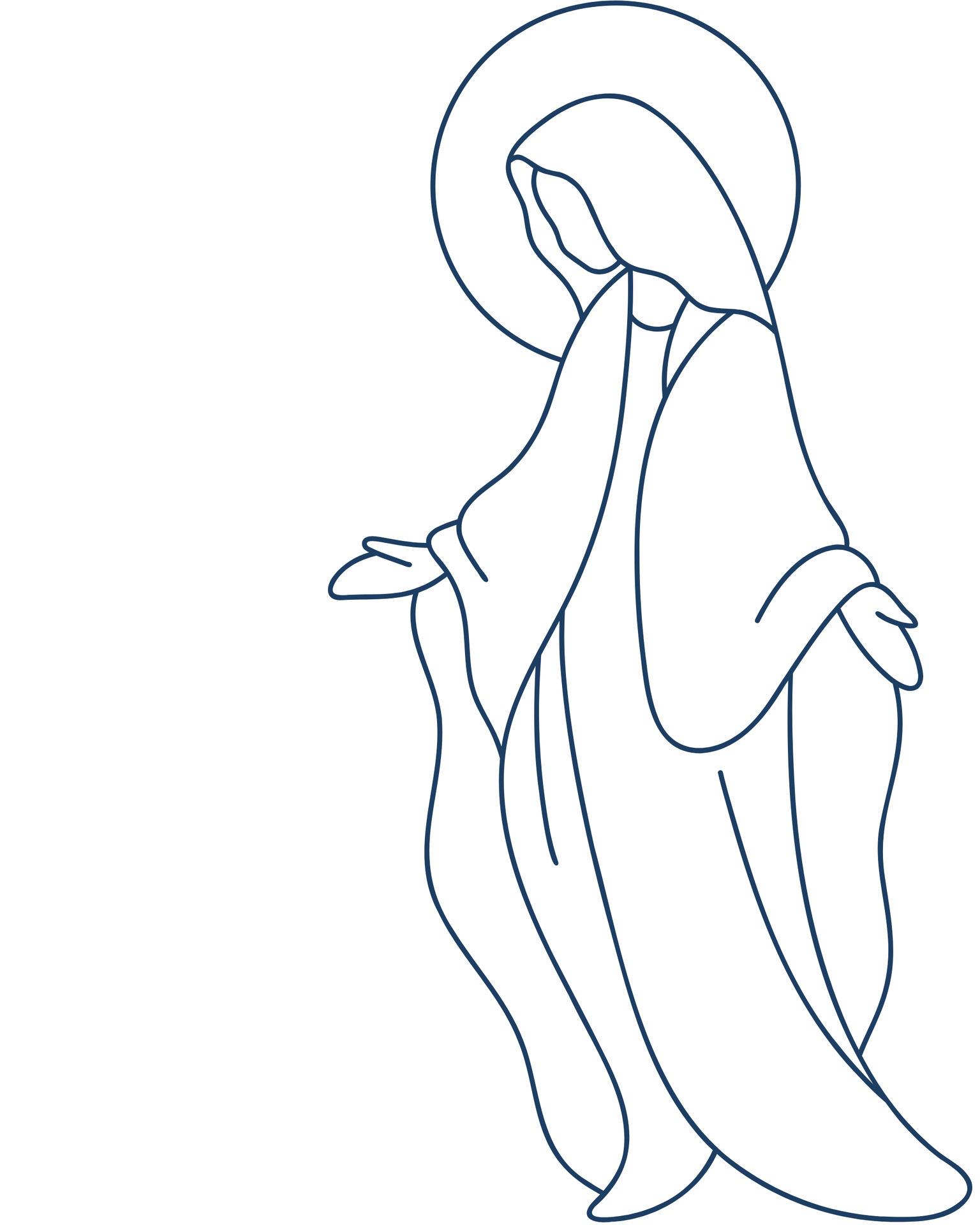Inline drawing Virgen Mary