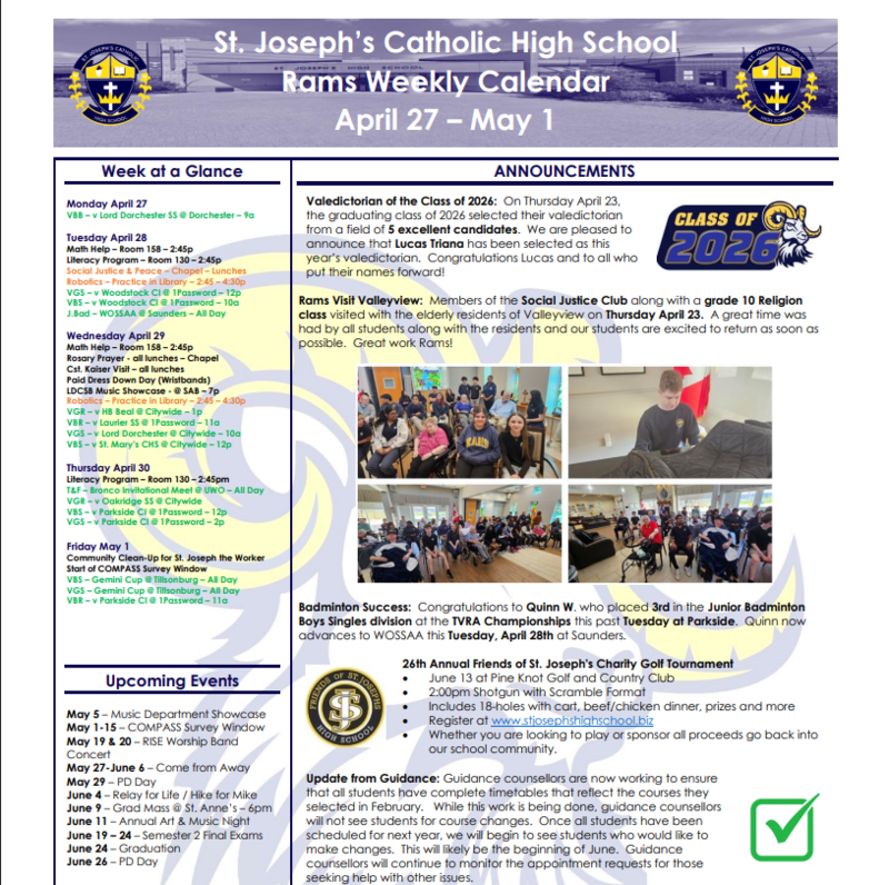 weekly newsletter