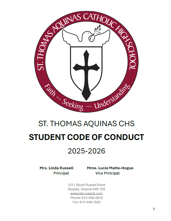 Student Code of Conduct Front Cover