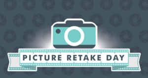 a picture of a camera with picture retake day written