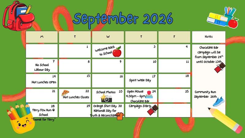 September Calendar!! Featured Photo