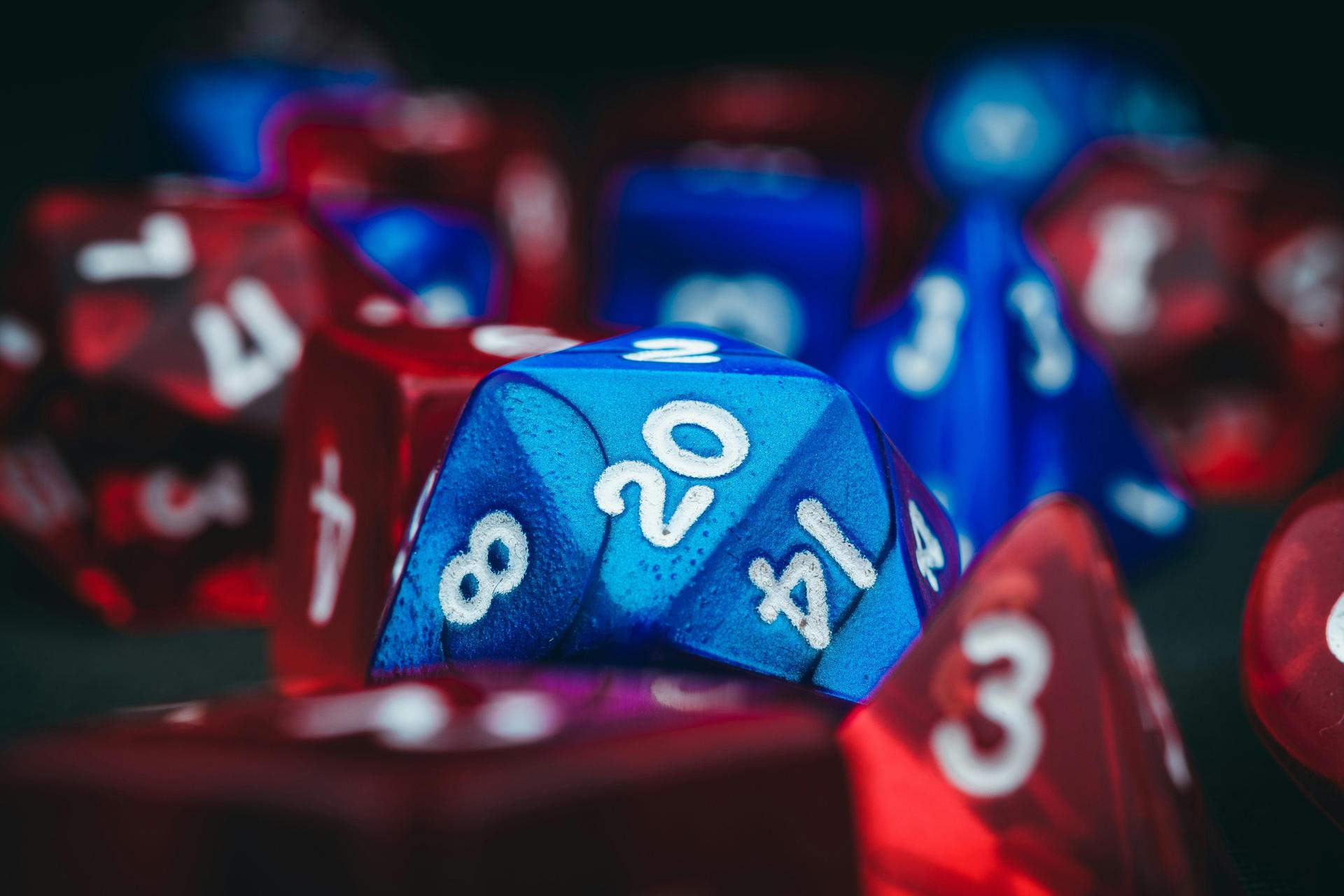 Many multi sided gaming dice. 