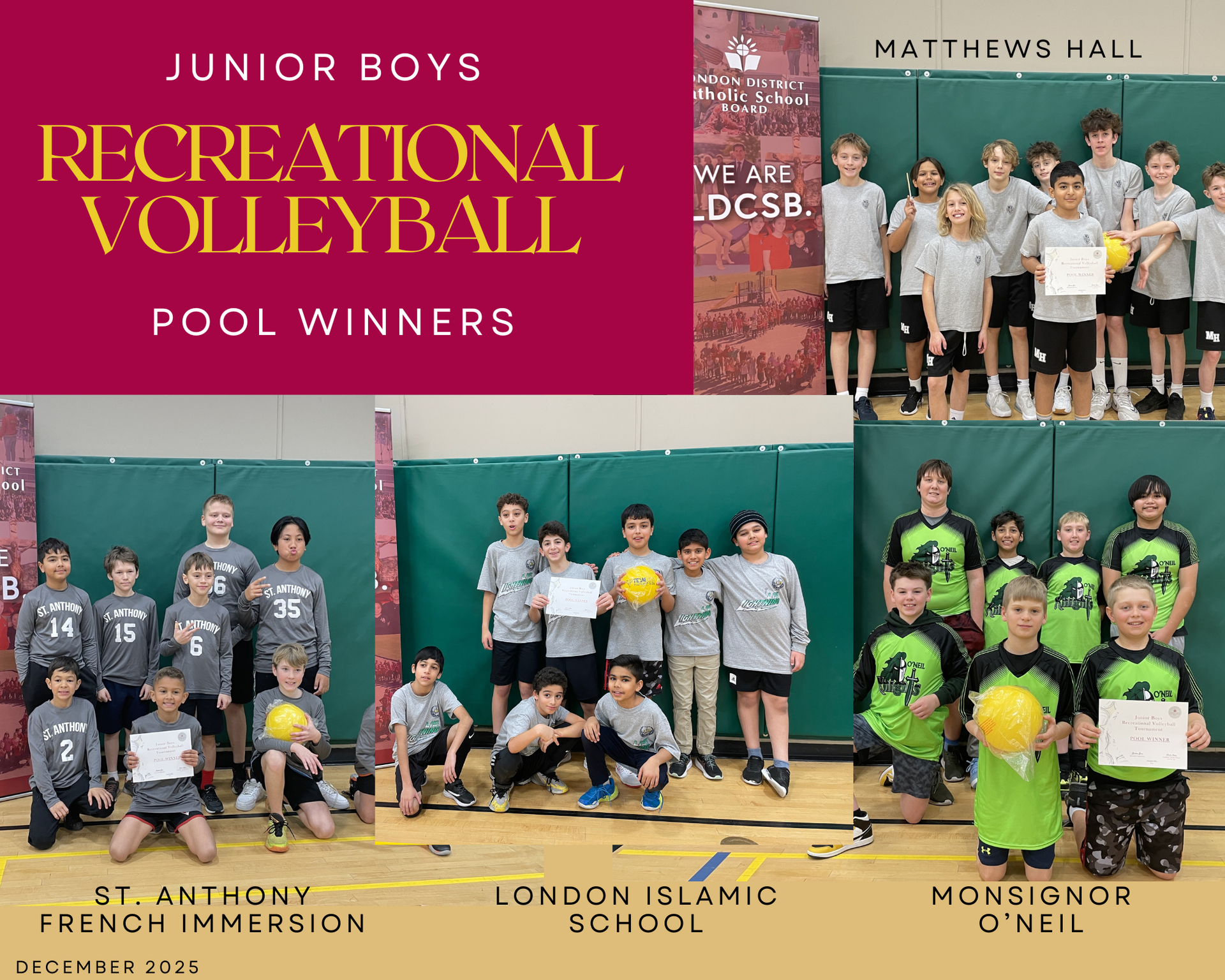 Junior Boys Pool Winners