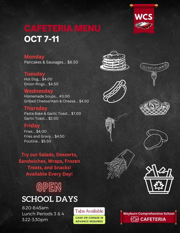 Cafeteria Menu: Oct 7-11