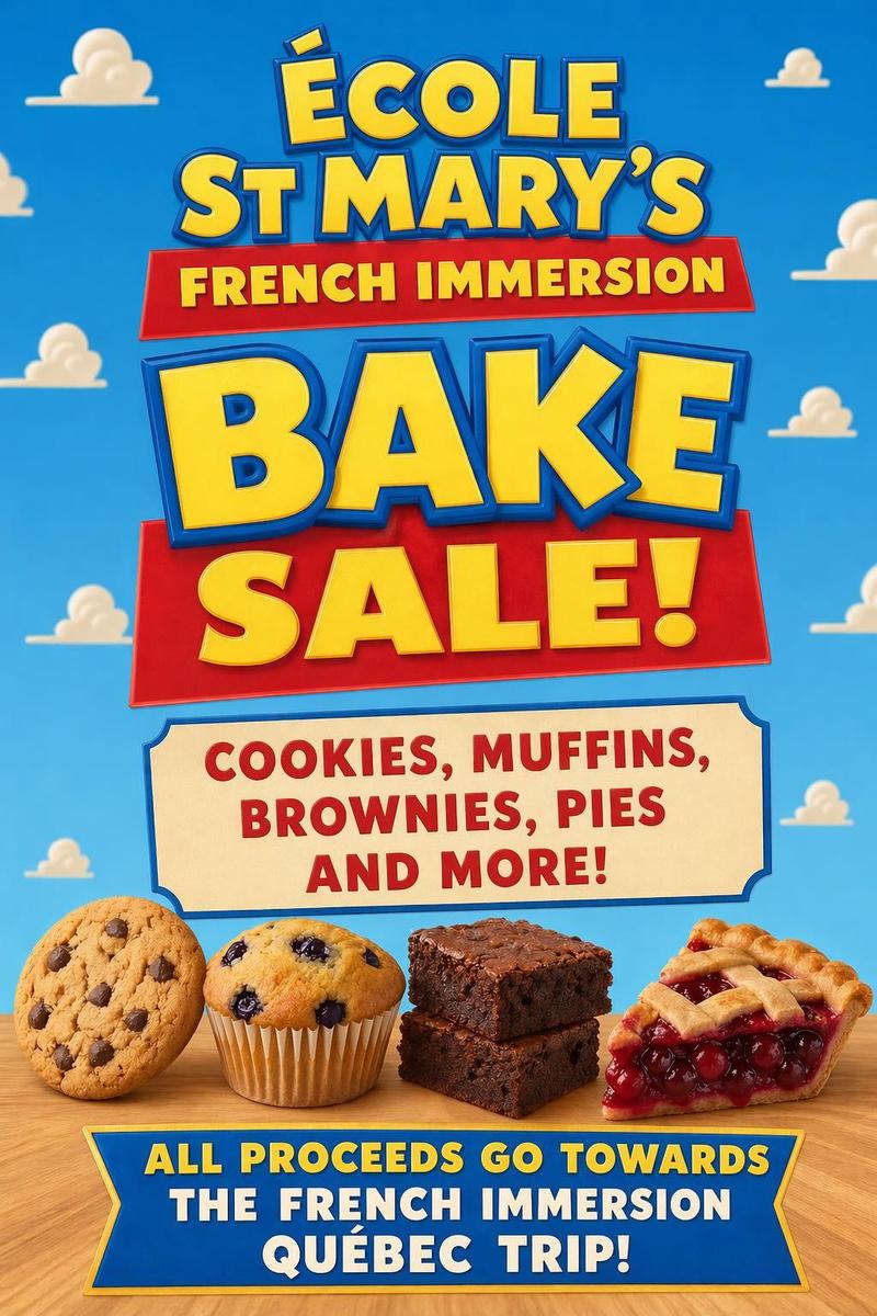 BAKE SALE today at the Showcase 4:30-6:30 Featured Photo
