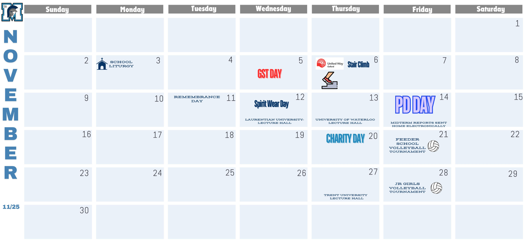 smhs november events calendar